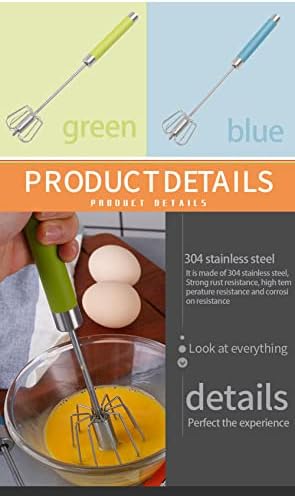 Fnoko Stainless Steel Semi-automatic Egg Whisk - 3PCS Hand Push Rotary