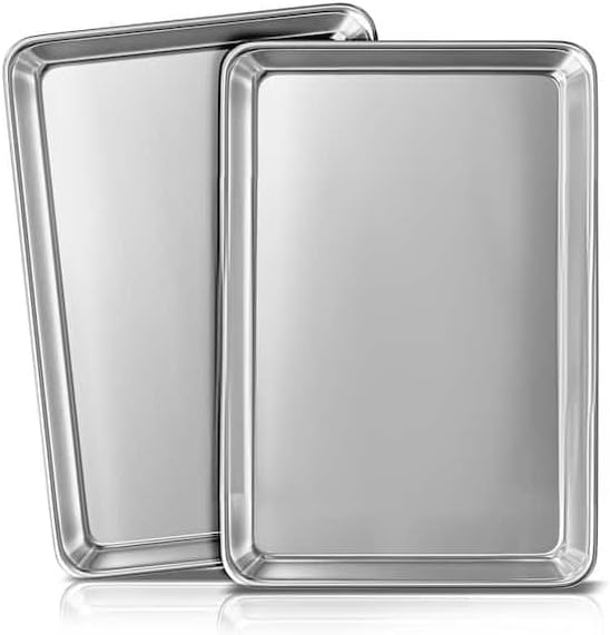 For 2-Pack Aluminum Quarter Sheets Baking Pan Size, Steel Nonstick