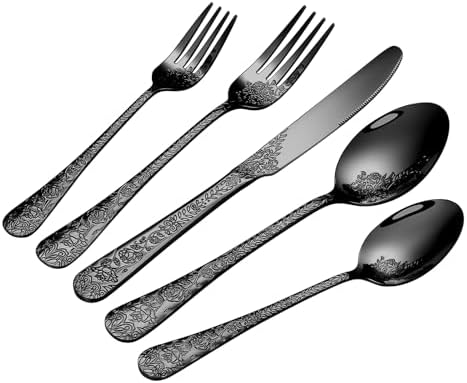 Silverware Set,20-Piece Stainless Steel Flatware Set for 4,Food-Grade