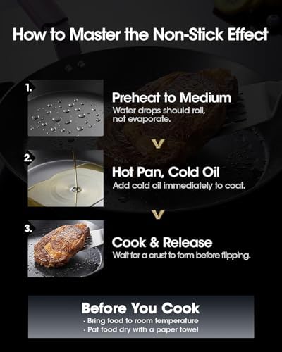 10 Inch Carbon Steel Frying Pan, Nitrided Preseasoned Skillet