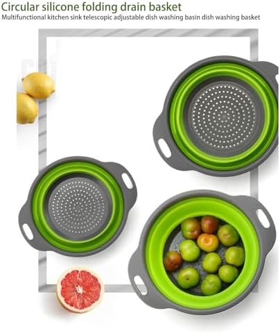 Collapsible Colander Set of 2 (1 Large + 1 Small) – Silicone Kitchen