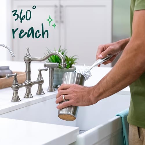 Scotch-Brite Glass and Water Bottle Brush, Long-Lasting Bristles, Safe