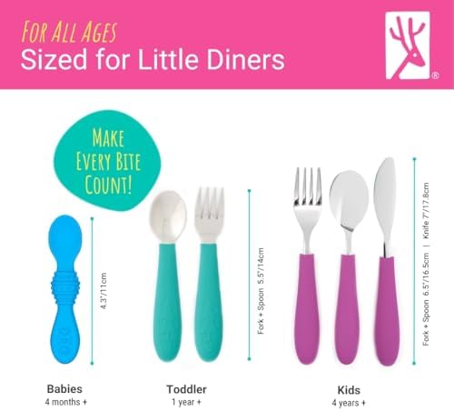 Elk and Friends Kids/Toddler Silverware with Silicone Handles | 6pcs