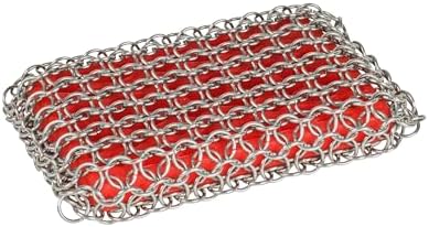 Lodge Stainless Steel Chainmail Scrubbing Pad, Red