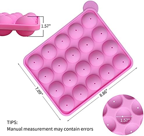 20 Cavity Silicone Cake Pop Mold Kits - Cake Pop Tray with 60pcs Cake