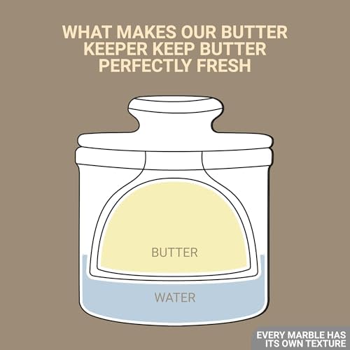Marble Butter Keeper With Lid 4'' Inches White Handmade French Butter