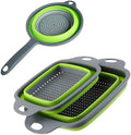 Square Collapsible Colander Set,Save Storage Space Collapsible