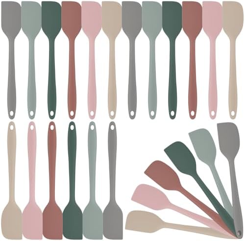 Honeydak 24 Pieces Mini Silicone Spatulas, 8.3 Inch Small Rubber
