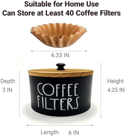 Wooden Coffee Filter Holder With Lid-Rustic Storage Container and