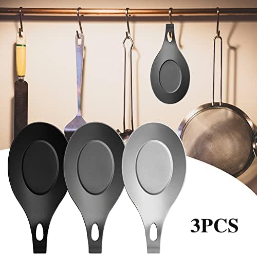 3 Pack Silicone Spoon Rest for Stove Top, Heat Resistant Kitchen