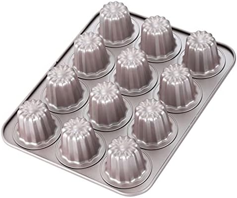 CHEFMADE Canele Mold Cake Pan, 12-Cavity Non-Stick Canele Muffin
