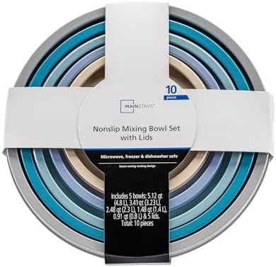 IT'S BRAZILIAN 10-Piece Nonslip Nesting Plastic Mixing Bowl Set with
