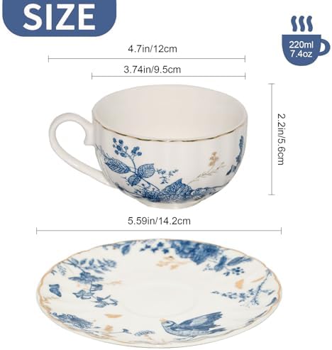 Tea Cups and Saucers Coffee Cappuccino Espresso Latte Cup Mugs Special
