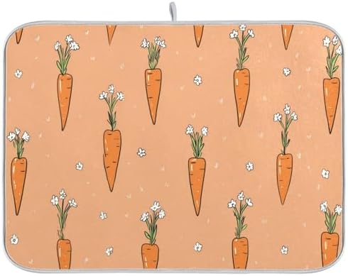 OTVEE Pastel Veggie Print Dish Drying Mat for Kitchen Counter
