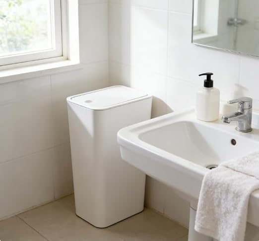 Compact Push-in Trash Can with Lid - Image 5