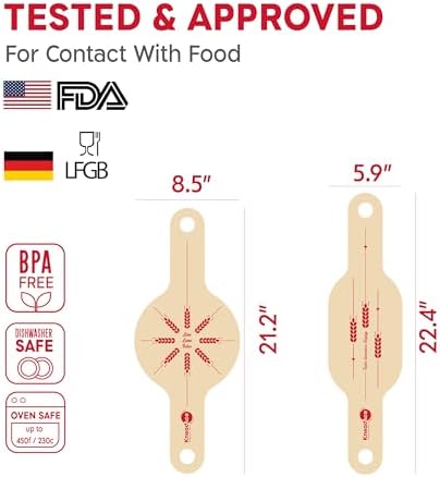 KneadAce Sourdough 2 Pack Silicone Bread Sling for Dutch Oven Oval &