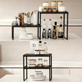 Spicy Shelf Stackable Countertop Spice Rack, 2 Pack, Black