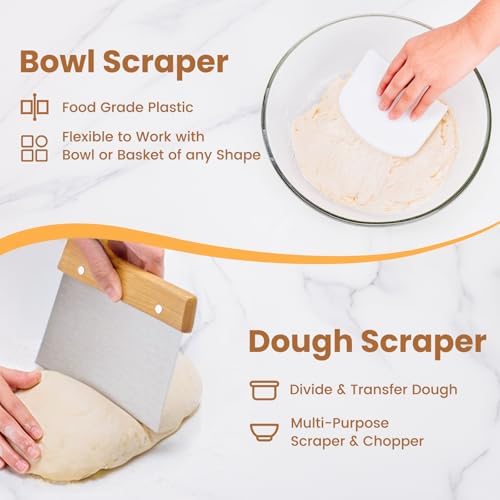 Danish Dough Whisk with Sourdough Tools, for Sourdough Bread Baking