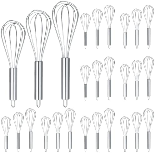 Domensi 24 Pcs 8" 10" 12" Whisks Set Kitchen Whisks for Cooking Heat