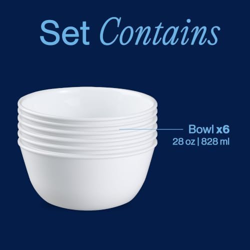 Corelle Vitrelle 28-oz Soup/Cereal Bowls Set of 6 Chip & Crack