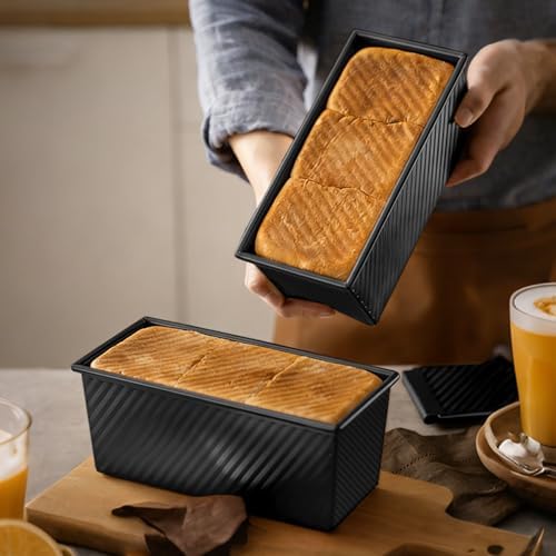 Pullman Loaf Pan with Lid 13x4, 2.2 lb Dough Capacity Bread Loaf Pan