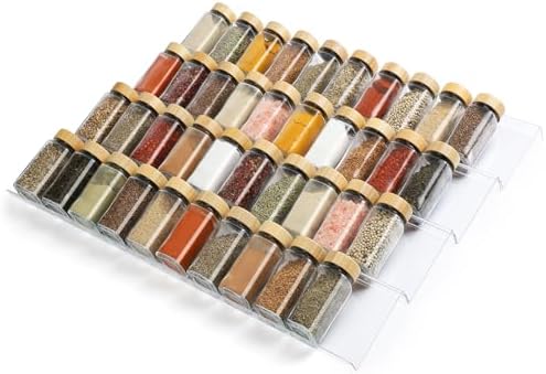 Spice Drawer Organizer 4 Tier, Acrylic Seasoning Organizer Rack, Small
