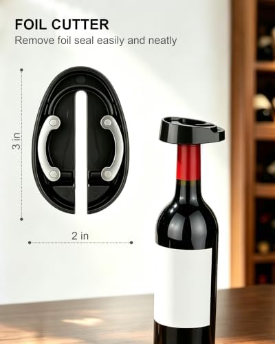 Compact Vertical Corkscrew Wine Bottle Opener, Glossy Black