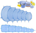12 Pcs Silicone Stretch Lids, 6 Sizes