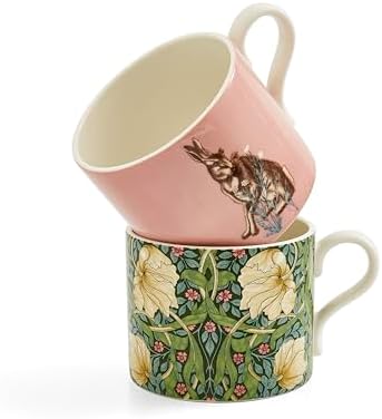 Spode Morris & Co 12oz Mugs, Set of 2 (Pimpernel & Forest Hare)