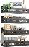 Sevenblue 4-Pack Magnetic Spice Rack for Refrigerator, Black