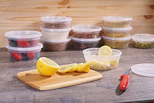 TashiBox 8oz, 40 Sets Plastic Containers with Airtight Lids