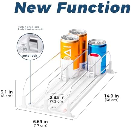 Puricon Soda Can Organizer for Fridge, White