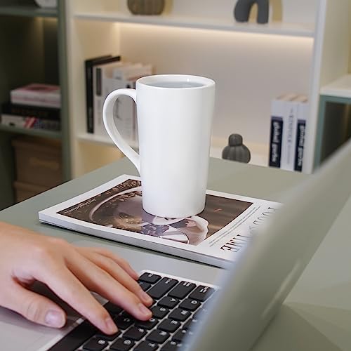 20 OZ Simple Pure White Mug (Set of 2) Plain Large Tall White Ceramic
