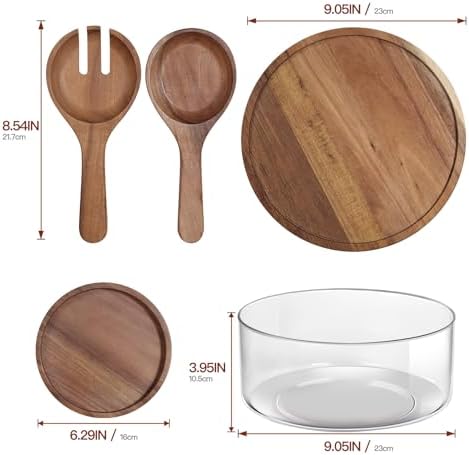 Large Glass Salad Bowls Set