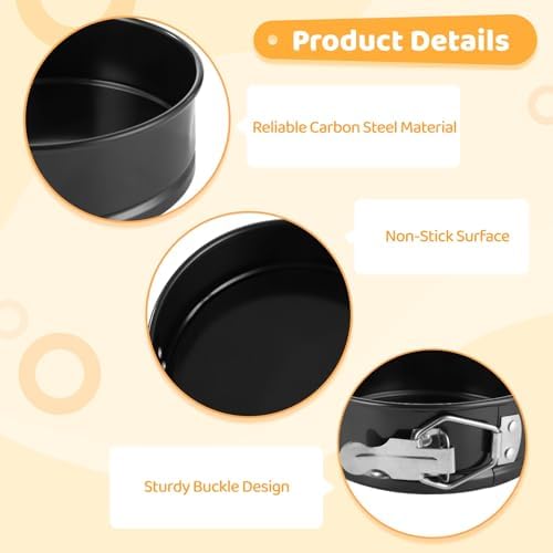 8 Pcs 4-Inch Springform Pan Set, Nonstick Mini Cheesecake Pans with