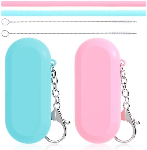 2 Set Travel Straws Reusable with Case, Portable Straw for Hot & Cold