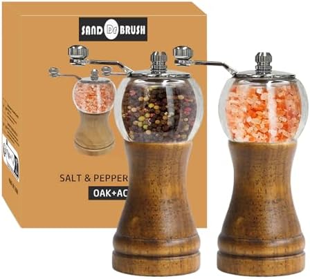 Manual Wood Pepper Grinder Set, Hand Shake