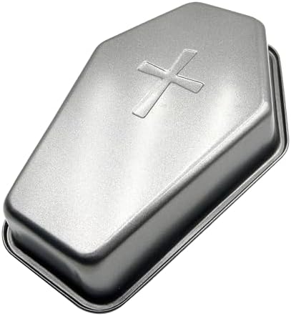 Coffin Cake Pan with Cross Pattern 9.5 Inch Non-Stick Halloween Baking