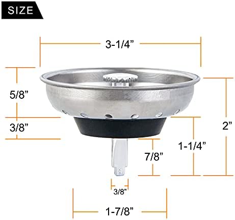 CORNERJOY 2 PCS Kitchen Sink Strainer and Stopper Combo Basket