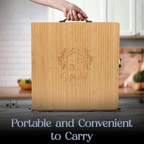 Charcuterie Boards Set, Large Bamboo Cheese Board