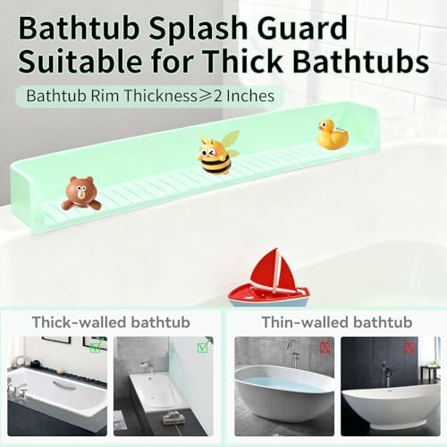 Bathtub Splash Guard for Tub Kids - Silicone Splash Guard with 11