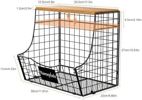 3 Pack Wire Fruit Baskets with Wood Lid