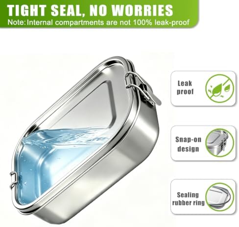 Stainless Steel Bento Box for Adults, 47oz (1400ml) Large