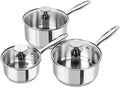 MICHELANGELO Stainless Steel Saucepan Set with Lids 1QT & 2QT & 3QT