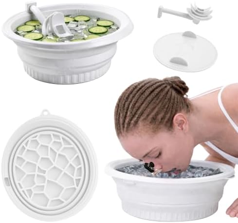 Silicone Face Bowl for Ice with Detachable Breathing Tube Portable Spa