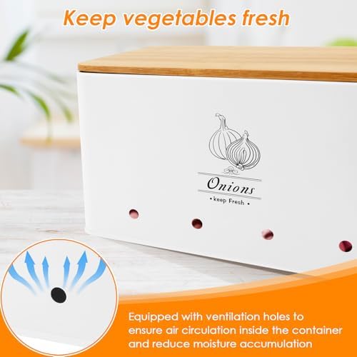5 Pcs Potato Onion Garlic Storage Set, with Peeler and Crinkle Cutter