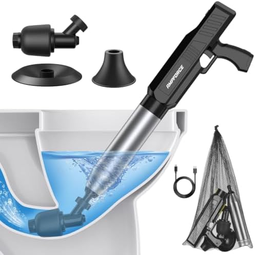 Electric Toilet Plunger, High-Pressure Clog Remover, Ink Black