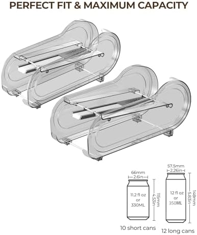 Drink Organizer for Fridge, 2 Pack