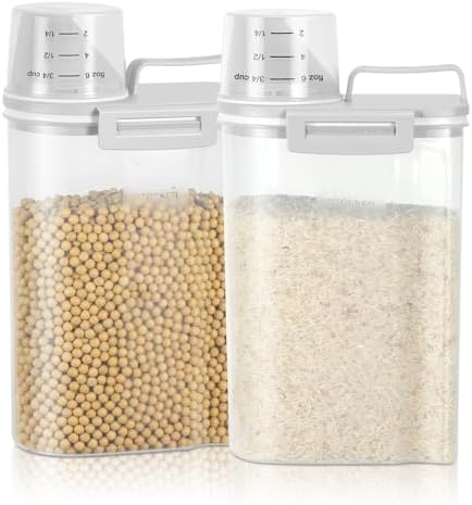 TBMax Rice Storage Container 2 Pack, Plastic Kitchen Pantry Food