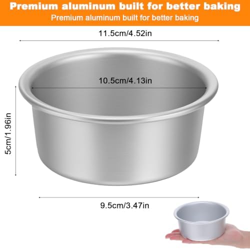 14 Pcs 4 Inch Cake Pan Set, Aluminum Mini Cake Pans, Solid Bottom